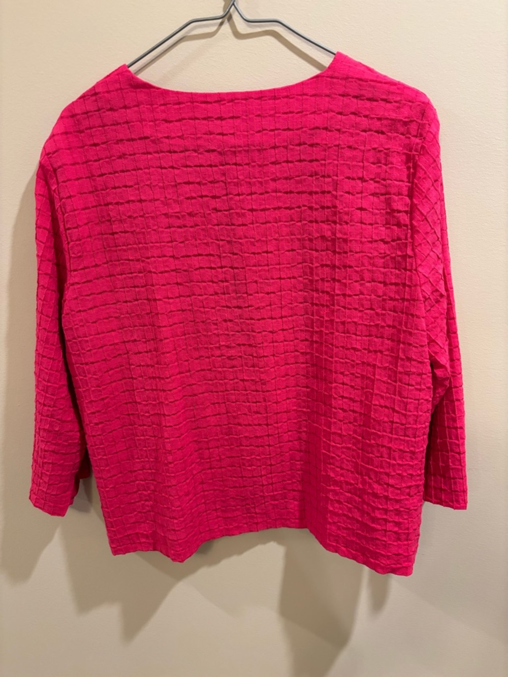 Chico's Travellers Collection Raspberry Waffle Textured Open-Front Jacket NWT - Picture 5 of 6
